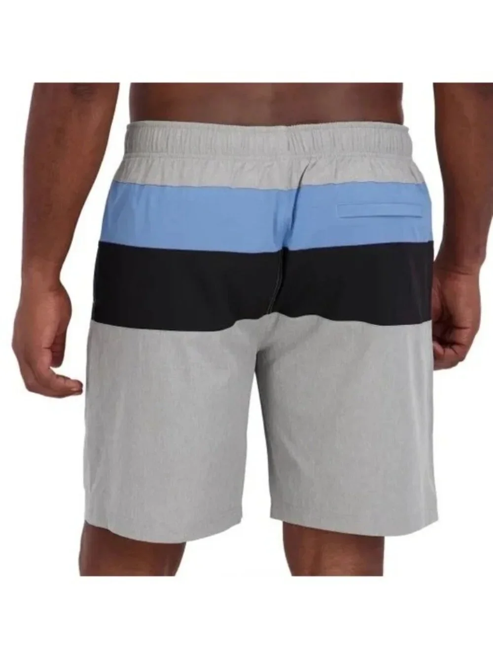 NWT Nautica Men's XL Gray Blue Swim Shorts Black UPF Quick Dry Mens